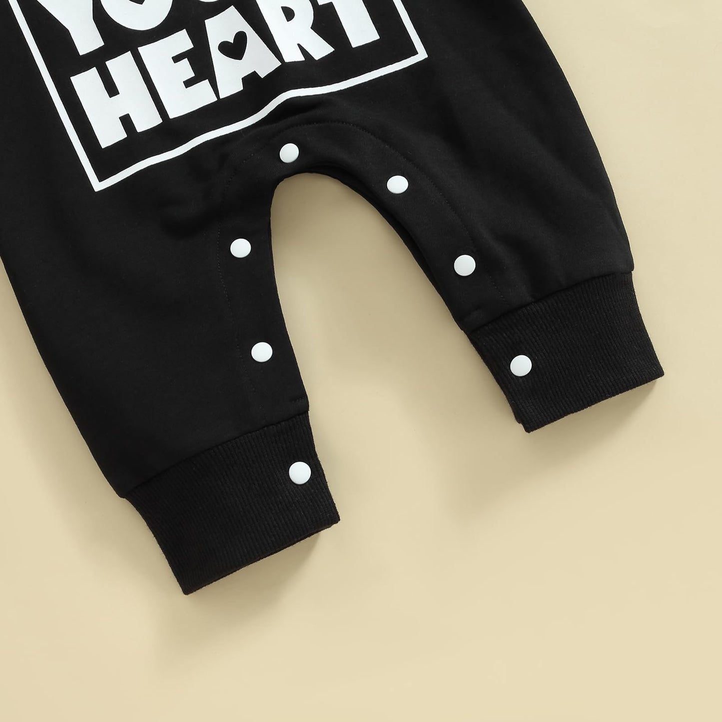 Twopumpkin Newborn First Valentines Outfit Baby Girl Boy Mr Steal Your Heart Long Sleeve Romper Jumpsuit Valentines Clothes (Bla