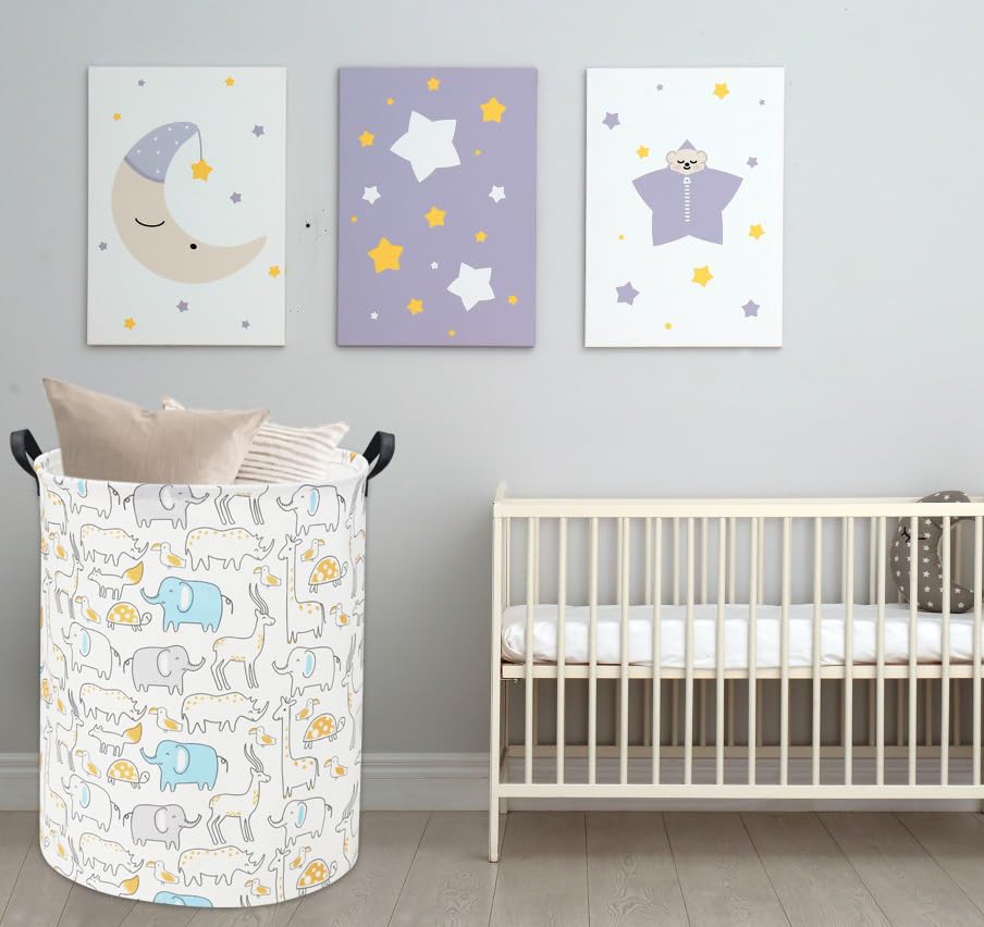 Tibaolover Animal Baby Laundry Basket Baby Hamper Kids Toy Storage Bin For Boys Room Decor Baby Nursery Hamper Gift Baskets For