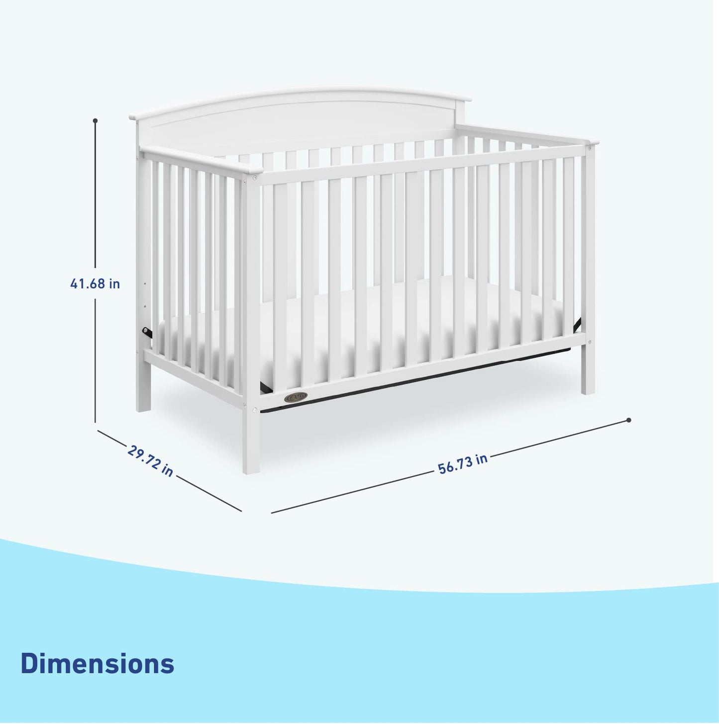Graco Benton 5-In-1 Convertible Crib (White) - Greenguard Gold Certified, Converts From Baby Crib To Toddler Bed, Daybed And Ful