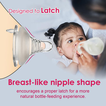 Nenesupply Natural Baby Bottles Newborn Feeding Bottles Slow Flow Breastfeeding Bottle For Breastfed Babies Wide Neck 9Oz Anti C