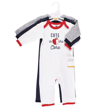 Hudson Baby Unisex Baby Cotton Coveralls, Space, 0-3 Months