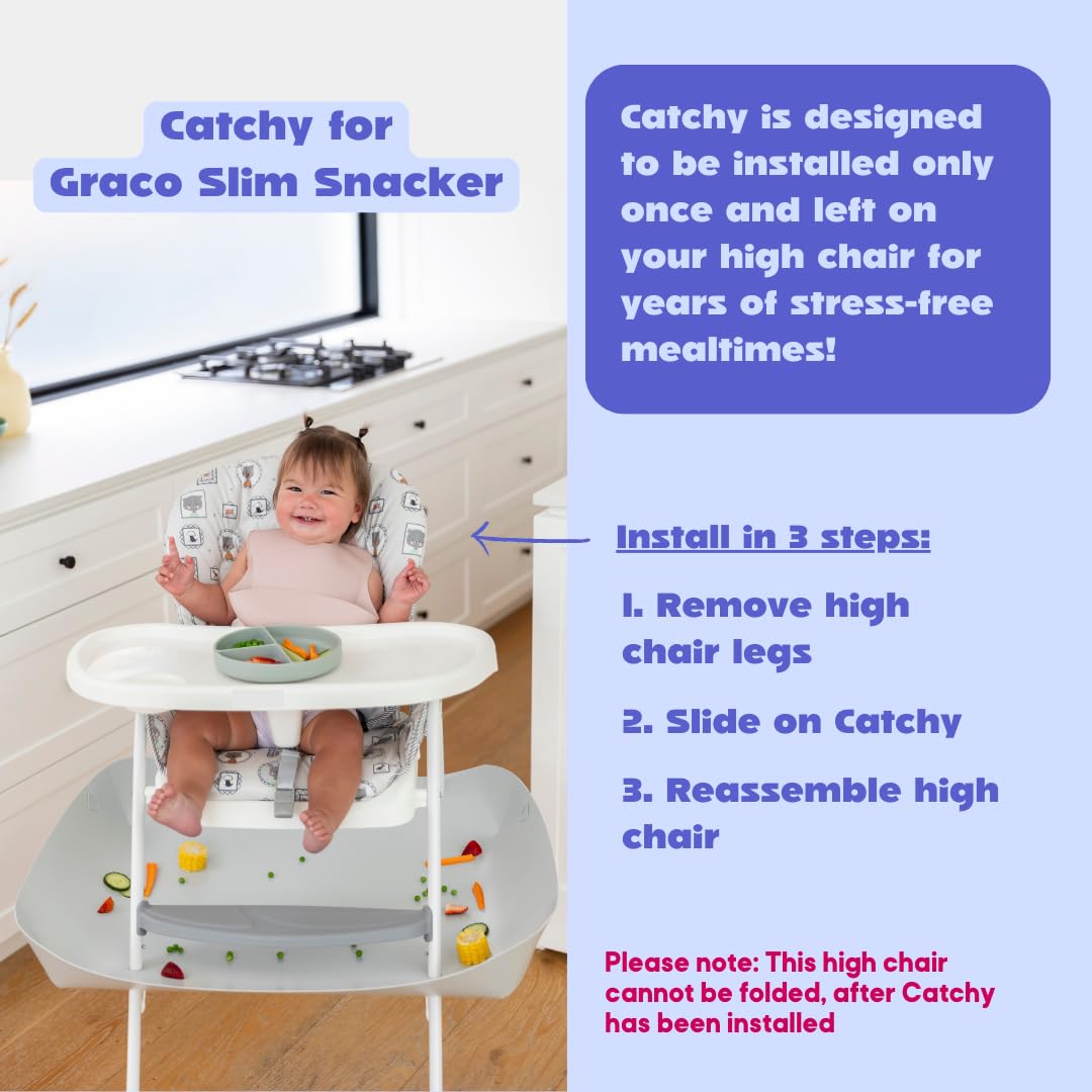 Catchy - Food Catcher - Compatible With Graco Slim Snacker High Chair - Highchair Sold Separately - Baby & Toddler Food & Mess C