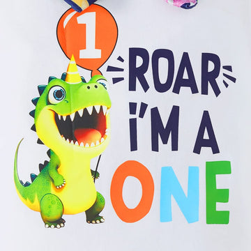 Mommy'S New Man Toddler Baby Boys 1St Birthday Dinosaur Cake Smash Outfit Short Sleeve Bodysuit Bloomers Adjustable Back Suspend