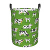 Pevtufa Cows With Calfs Green Foldable Laundry Basket Organizer,Fabric Clothes Toy Storage Basket Nursery Hamper Storage Bin For