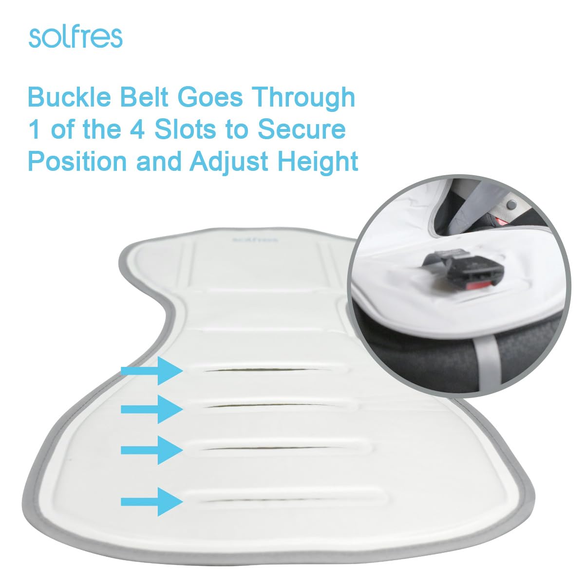 Solfres Hydro Gel Car Seat Cooler Mat For Baby. No Refrigeration Needed. Carseat And Stroller Cooling Pad Cushion Liner With Bre