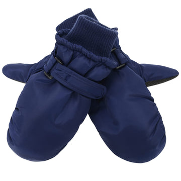 American Trends Toddler Winter Gloves Snow Mittens For Kids Girls Boys Waterproof Ski Mitten Warm Fleece Glove Pure Navy S