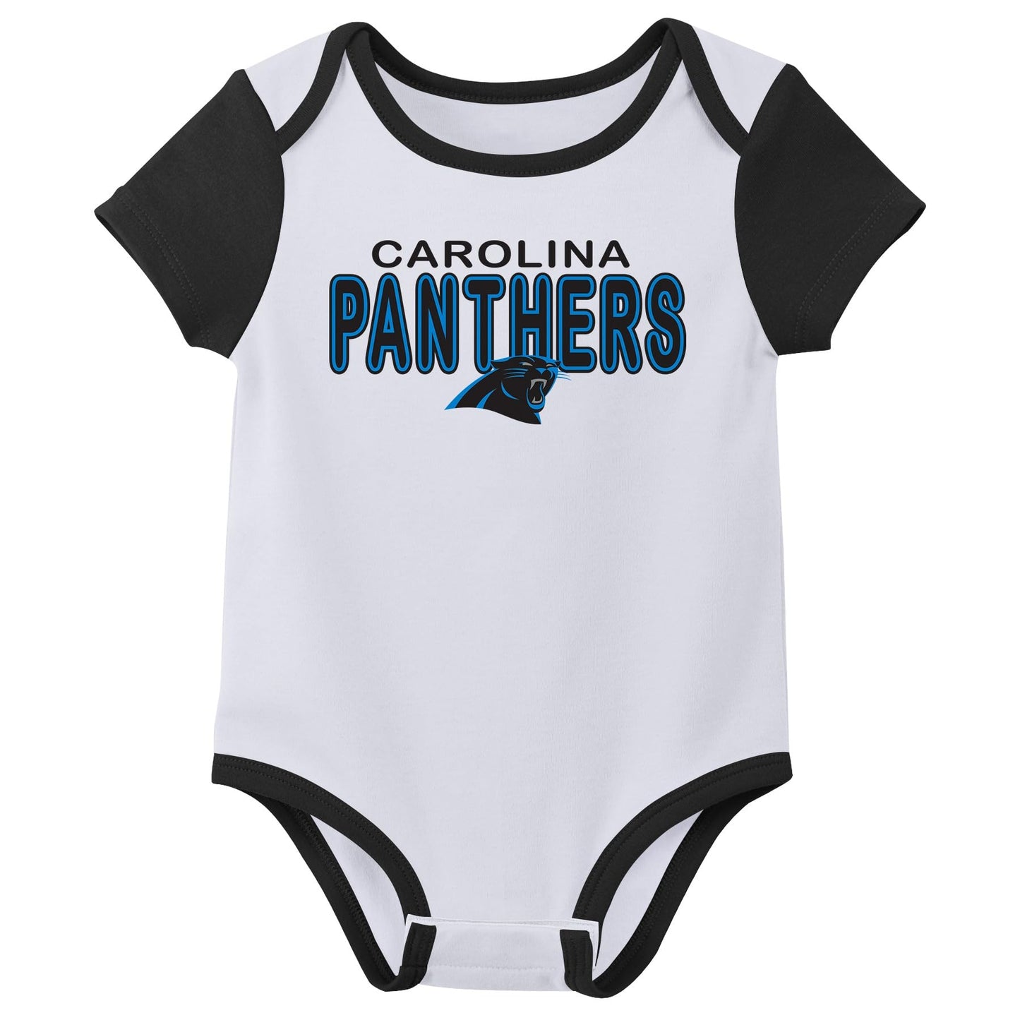 Outerstuff Nfl Newborn Baby And Infant Short Sleeve Bodysuit Variety 3-Pack - Carolina Panthers, 3-6M
