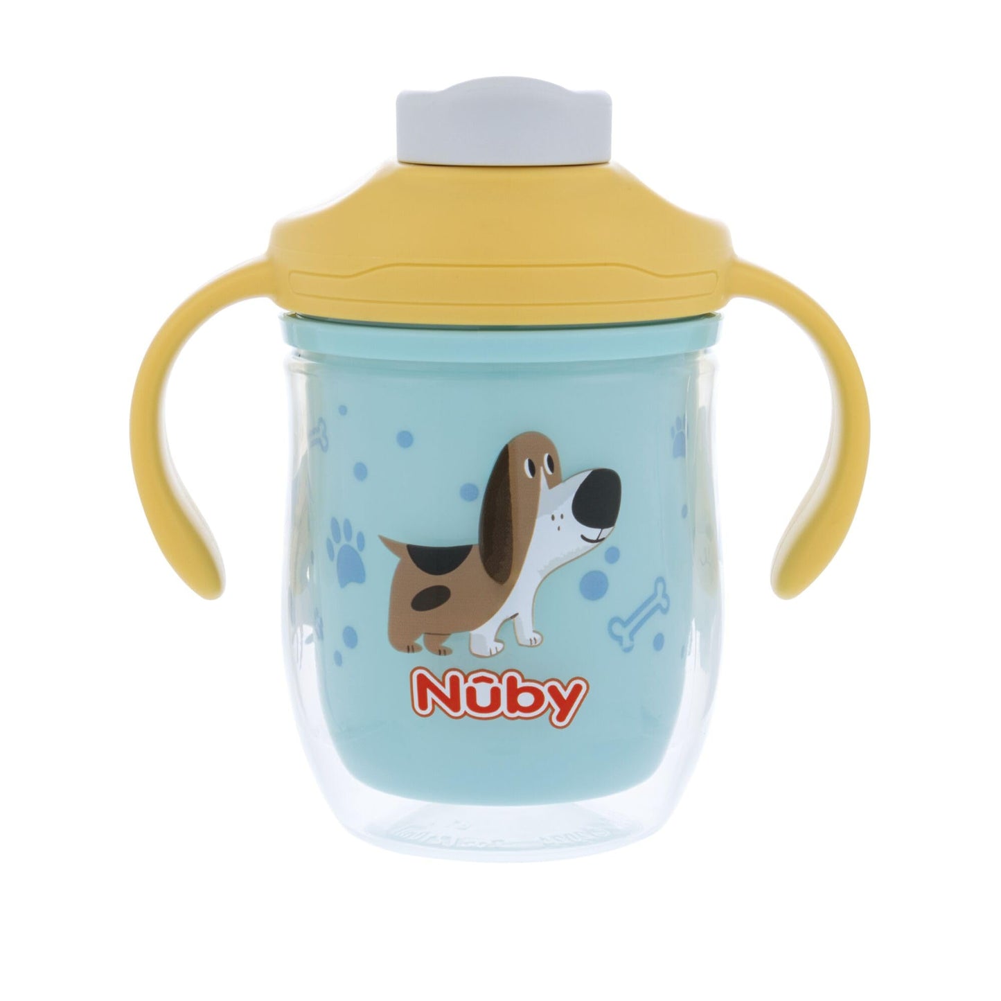Nuby 2-in-1 Insulated Toddler Cup with 360 Weighted Straw & Hard Spout - 7 oz - Leak-Resistant with Easy Grip Handles - 4+ Month