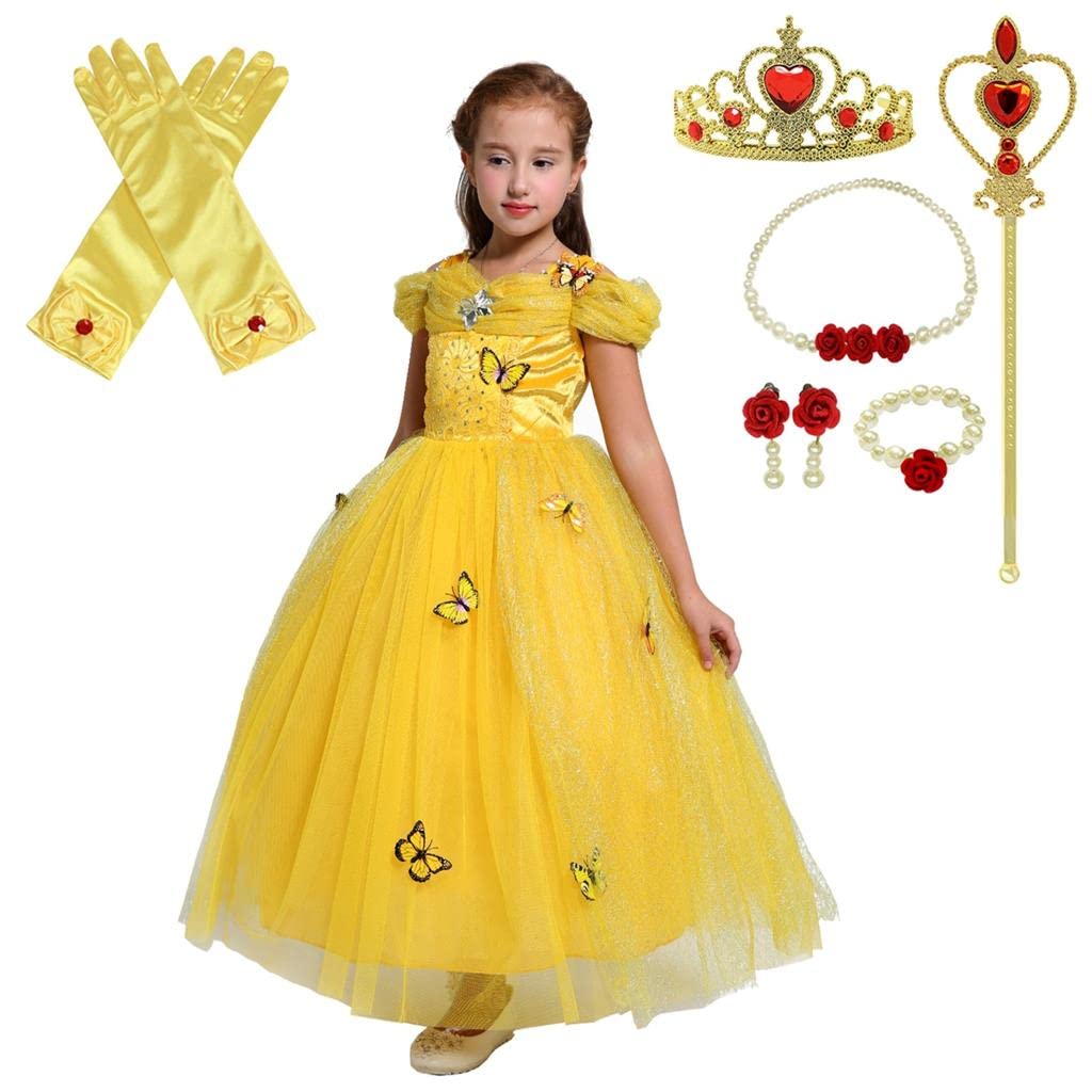 Dressy Daisy Toddler Girls Princess Fancy Dress Up Costume With Accessories Christmas Halloween Outfit Butterfly Size 2T Yellow