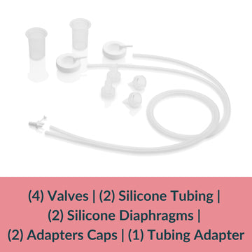 Ameda Hygienikit Spare Parts Kit For Breast Pump | 4 Valves, 2 Silicone Tubing, 2 Silicone Diaphragms, 2 Adapter Caps, 1 Tubing