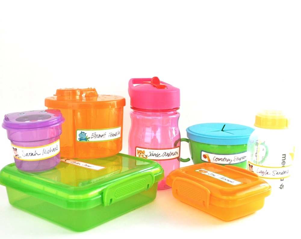 Bottle Labels, Write-On Name, Self-Laminating, Waterproof, Baby Bottle Label For Daycare, Made In The Usa (Playful Patterns Set