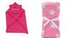 CTMKIDS Baby Wrap with Cap for Kids 74x74 cm Magenta & Baby Blankets New Born Pack of Star Wrapper Bedsheet Pink