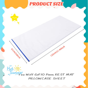 Lounsweer 10 Pcs Day Care Nap Mat Sheet Preschool/Daycare Rest Mat Cover Polyester Baby Sheet 24' X 52' Pillowcase Style Sheet