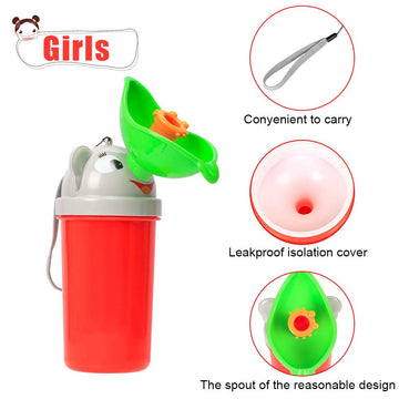 Emoly Portable Baby Child Potty Urinal Emergency Urinal Toilet For Camping Car Travel And Kid Potty Pee Training (Girls)