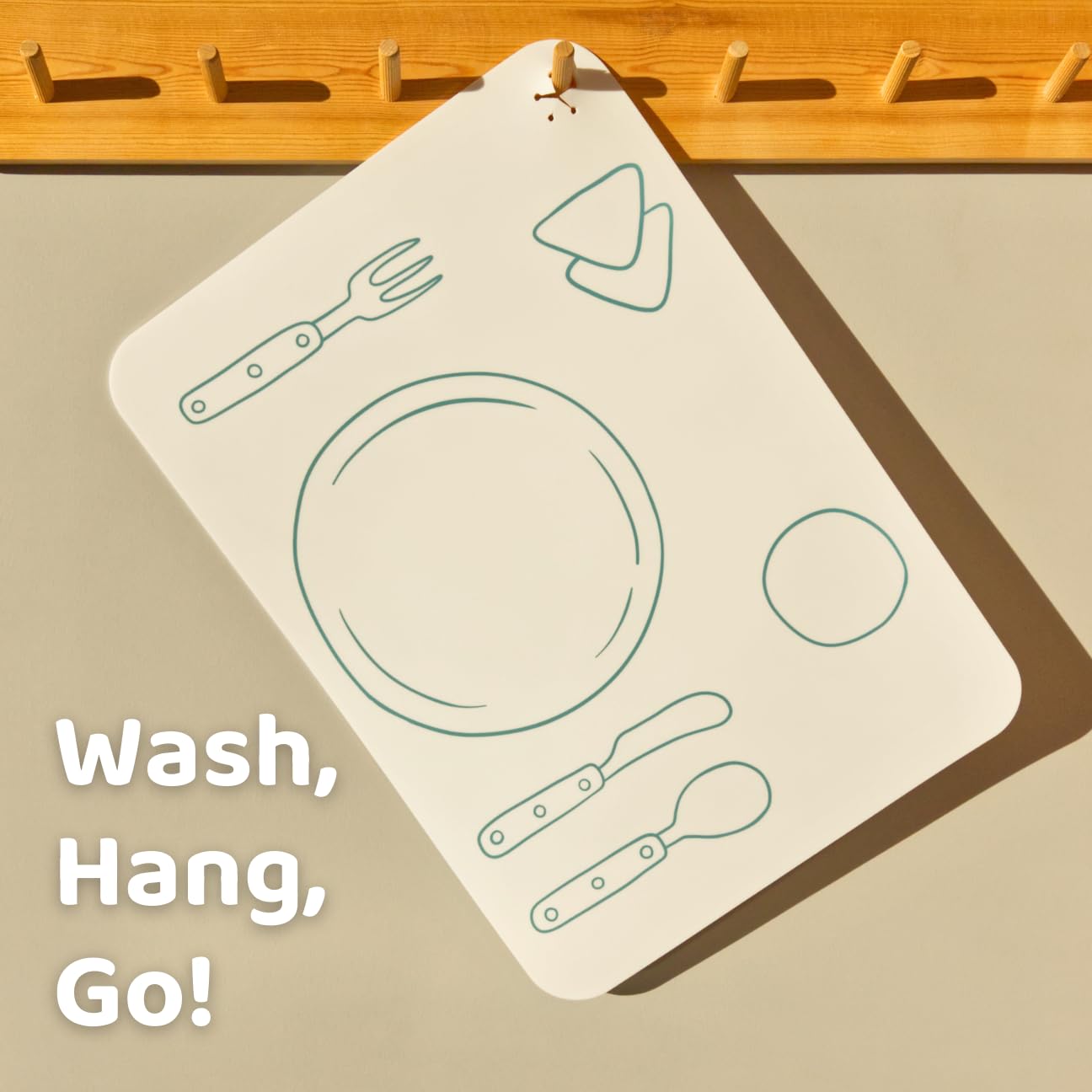 Aplainr Montessori Placemat For Kids, Silicone Mats For Toddlers, Table Setting Placemats For Children, Non Slip, 16 X 12 Inch,