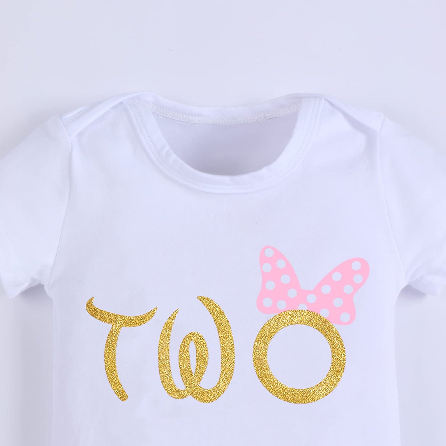 Toddler Baby Girl Second 2Nd Birthday Cake Smash Outfit Infant Girl 1St Birthday Romper Tutu Skirt 3D Ear Mouse Headband Clothes