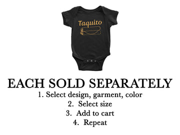 Threadrock Taquito | Baby Son Or Daughter Infant Bodysuit | 6 Months, Black