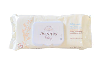 Aveeno Baby Daily Care Wipes - Cleanse Gently And Efficiently - Baby Wipes - Baby Essentials - 72 Wipes, Lid On Each Pack, Pack
