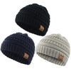 Durio Soft Warm Knitted Baby Hats Caps Cute Cozy Chunky Winter Infant Toddler Baby Beanies For Boys Girls 3 Pack Black & Light G