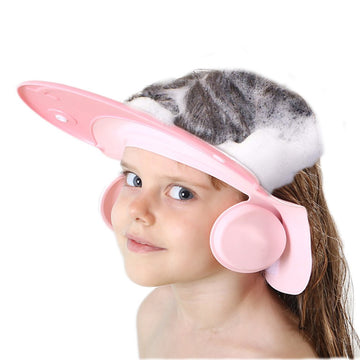 Shower Cap For Kids, Baby Shower Cap Bath Wash Shampoo Rinser Shield Hat Adjustable Head Hair Visor Protection Toddler And Child