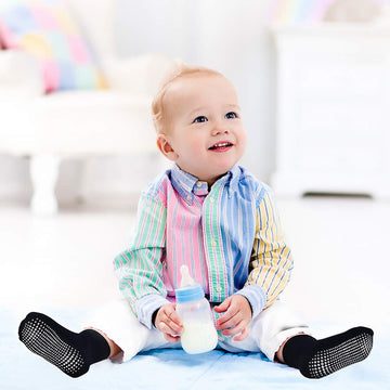 Tphon Toddler Socks, Kids Grip Socks 12 Pairs Non Slip Boys Sock For 5-7 Years Infants Baby Children