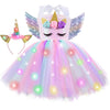 Led Lighted Up Unicorn Costumes For Girls Birthday Decorations Halloween Christmas Party Outfit Sequin Princess Tutu Dress 7 8 Y