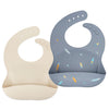 Ava + Oliver Waterproof Silicone Bib Set With Adjustable Neck Closure - Durable Silicone Bibs For Babies - Set Of 2 (Surfboards)