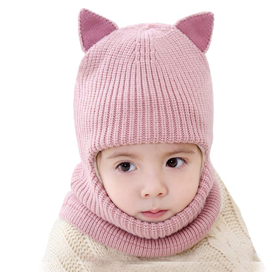 Baby Winter Hat, Toddler Winter Hat, Fleece Lined Girls Boys Infant Winter Hat, Kids Winter Hats Scarf Earflap Hood Skull Caps,