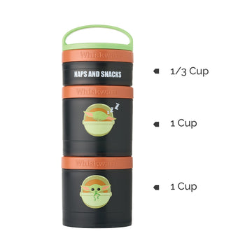 Whiskware Star Wars Stackable Snack Containers For Kids And Toddlers, 3 Stackable Snack Cups For School And Travel, The Child Na