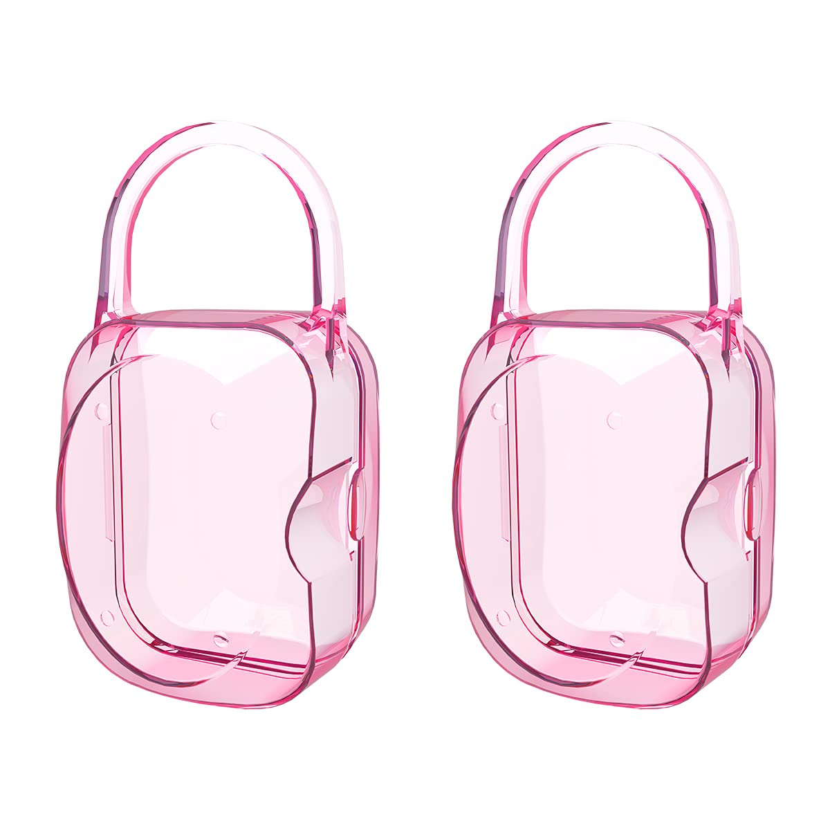 LANEYLI Pacifier Case Pacifier Holder Binky Holder Case Pacifier Box for Diaper Bag Home Travel Outdoor Activities 2 Pack Pink