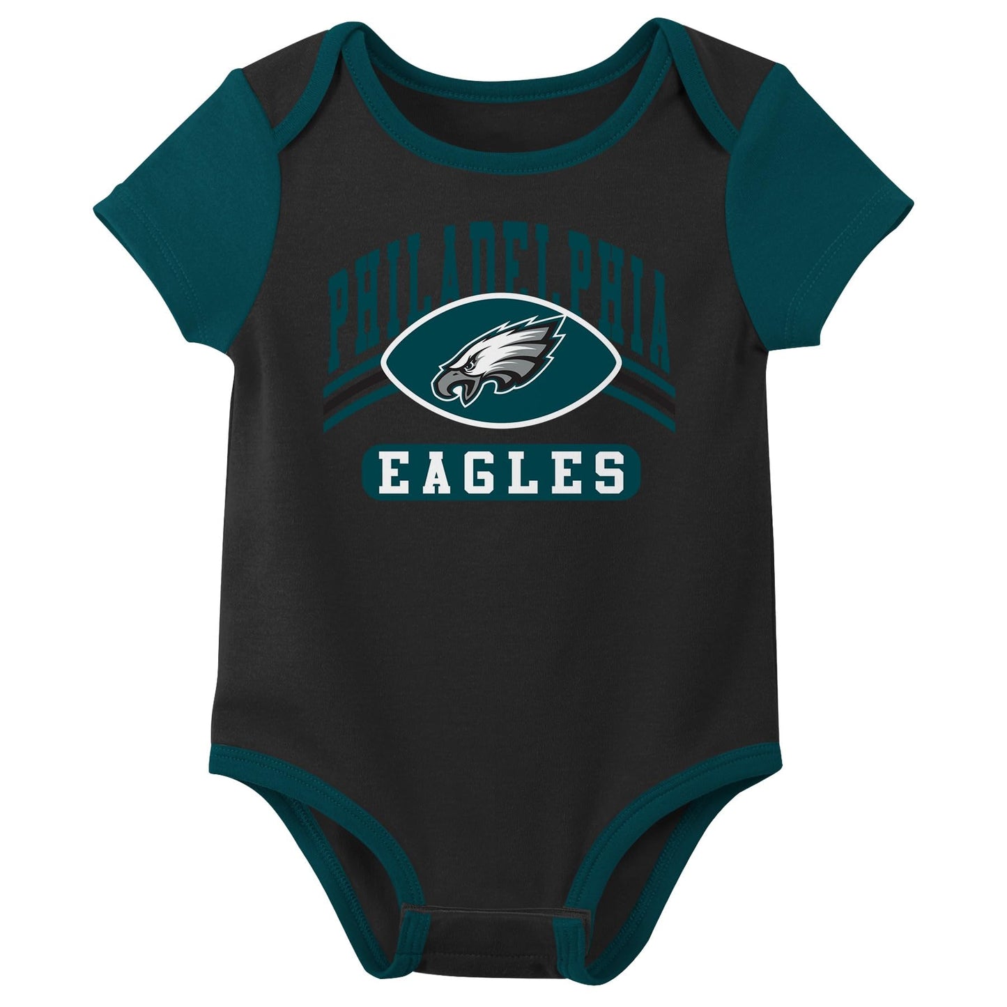 Outerstuff Nfl Newborn Baby And Infant Short Sleeve Bodysuit Variety 3-Pack - Philadelphia Eagles, 12M