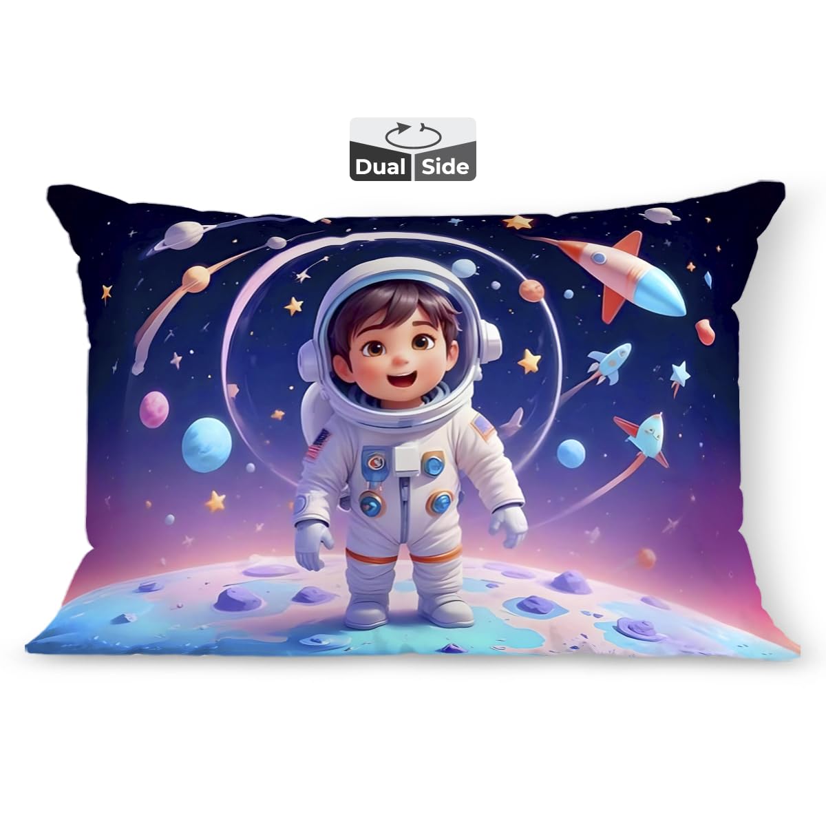Brizberry Kids Pillow Cushion With Super Soft Fabric | Animal & Cartoon Prints | 12X18 Inches (Design 7)