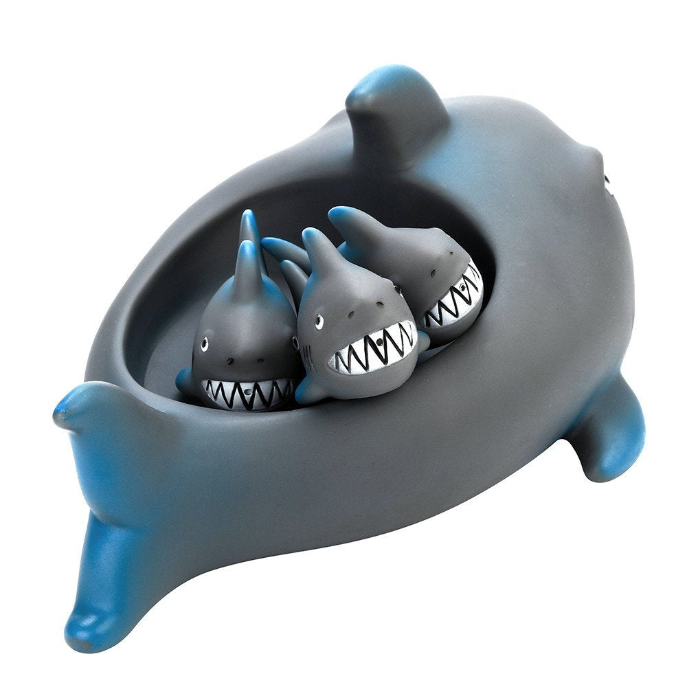 Playmaker Toys Rubber Baby Bath Animal Family Toy Sets (Shark)