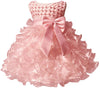 Jup'Elle Little Baby Girl Dress Flower Ruffles Party Wedding Pageant Princess Pink Dresses 12Months