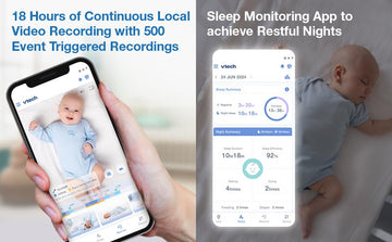 Vtech V-Care Vc2105 1080P Fhd Over-The Crib Mount Smart Baby Monitor 5 720P Lcd Screen,Table Stand,Remote Access,Versatile Pl