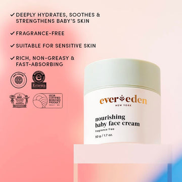 Evereden Nourishing Baby Face Cream 1.7 Oz. | Non-Toxic And Fragrance-Free Baby Face Lotion | Rich, Non-Greasy Baby Moisturizing