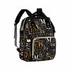 Artsadd Custom Monogram Diaper Back Pack With Thermal Pockets, Orange And White Travel Backpack Customized Baby Bags With Name G