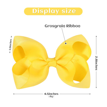 2 Pcs 4.5 ' Hair Bows For Girls Alligator Clips Grosgrain Ribbon Solid Color Hair Accessories For Little Teen Toddler Girls Kid