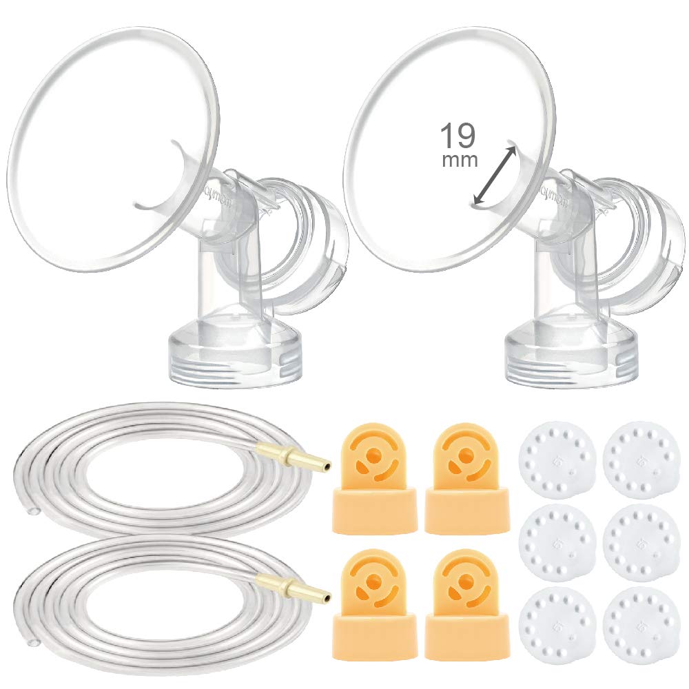 Maymom Breast Pump Kit Compatible With Medela Pump In Style Advanced Breast Pumps; 2X Breastshields (One-Piece, 19Mm), 4 Valves,