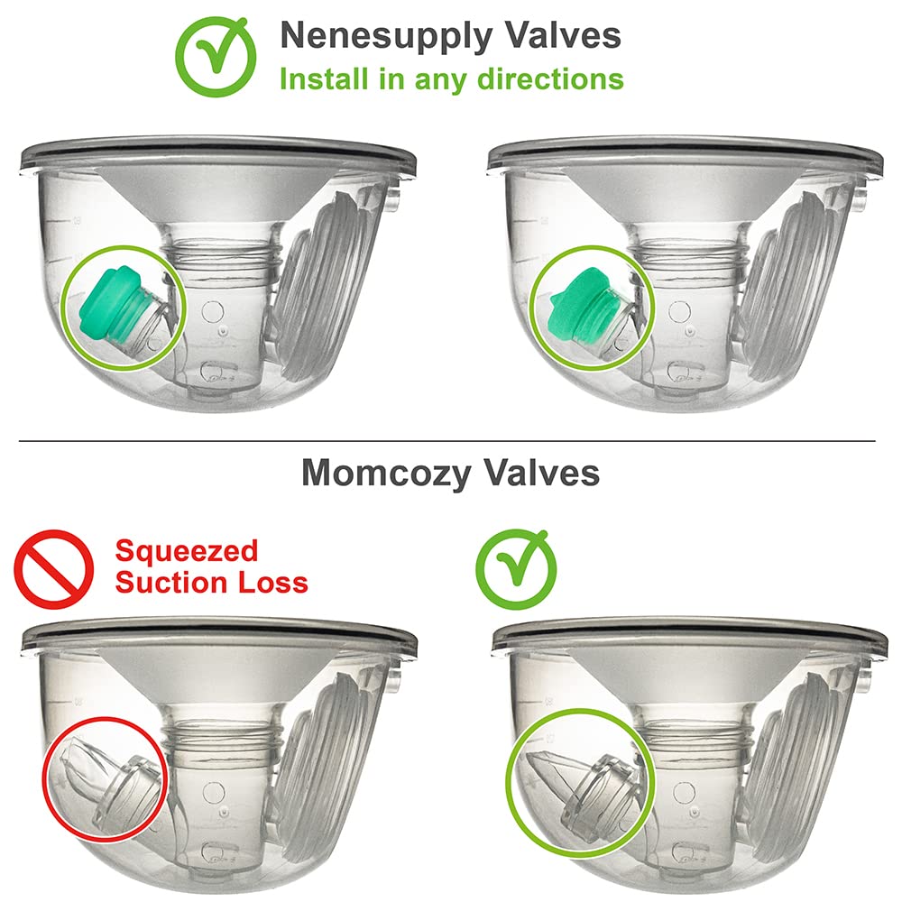 Nenesupply 4Pc Duckbill Valves Compatible With Elvie Stride Pump Parts Replacement Parts Breast Pump Parts Momcozy Tsrete Wearab