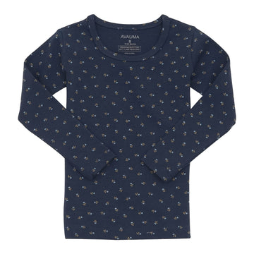 Avauma Baby Boys Girls Pajama Set 6M-7T Kids Cute Toddler Snug Fit Pattern Design Pjs Cotton Sleepwear Flower Pattern (Rose.Navy