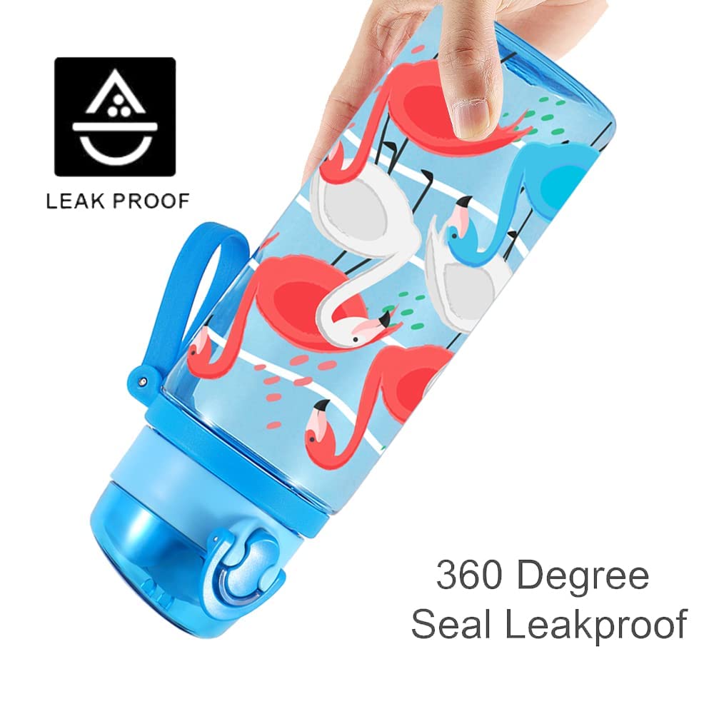 Home Tune Cute Water Bottle For School Kids Girls Boys, Soft Silicone Straw & Bpa Free & Leak Proof & Easy Clean, 24Oz / 700Ml -