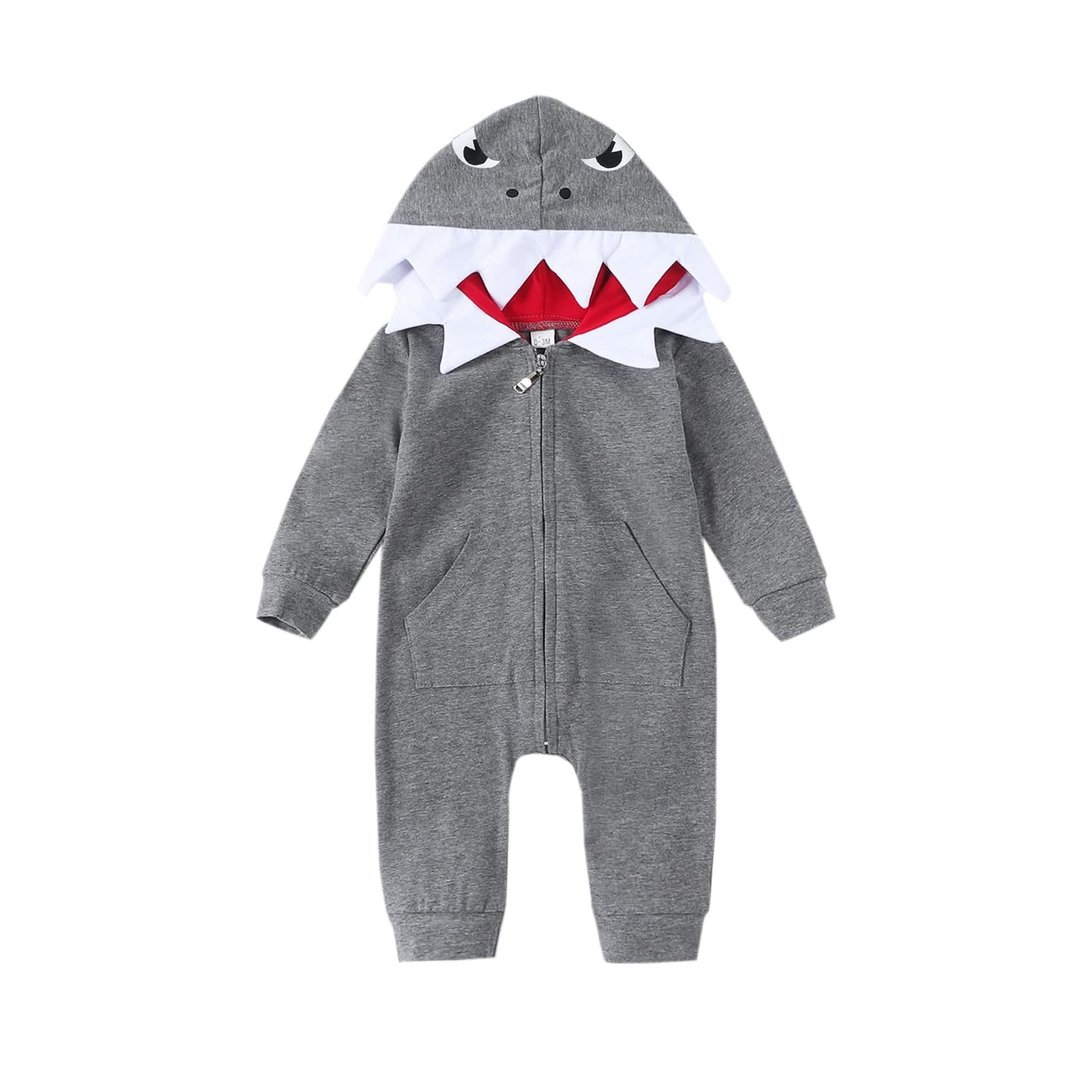 vivifayee Infant Newborn Boys Girls Baby Shark Outfits Halloween Long Sleeve Onesie Hoodie One Piece Romper Jumpsuit Toddler Fal