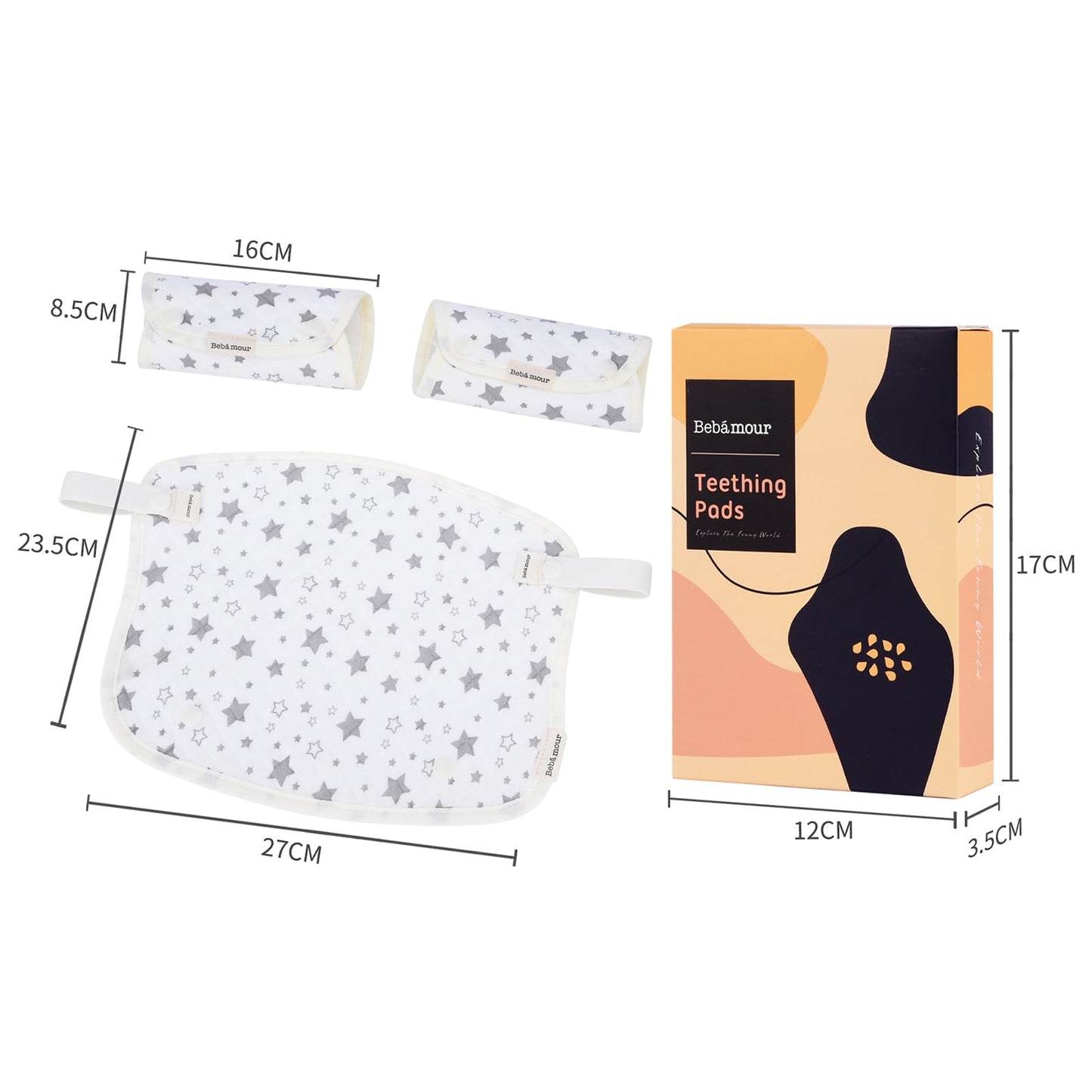 Bebamour Drool And Teething Reversible Cotton Pad For All Carry Positions Baby Carrier White Drool Bib For Boys & Girls(Light Gr