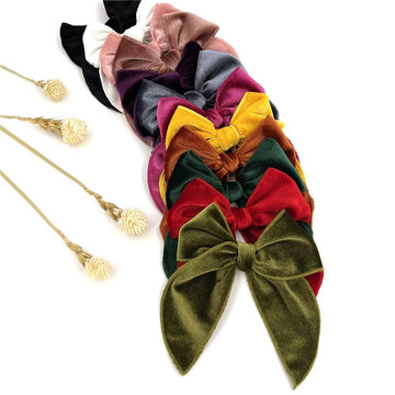 Large Velvet Fable Bow Hair Clips Barrettes For Baby Girl Velvet Hair Bows Alligator Clip For Little Girls Toddler Kids Teens Wo