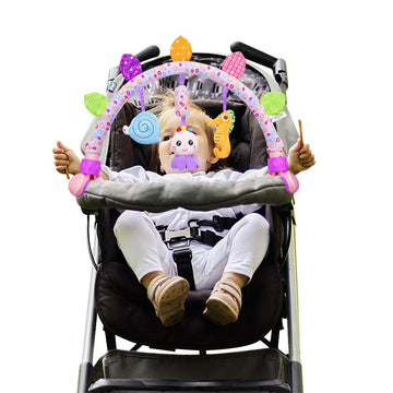 Caterbee Travel Arch Bassinet Toys For Baby Hanging On Stroller, Crib & Pram. Activity Toy Bar For Baby Bouncer(Purle)