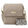 Petunia Pickle Bottom Boxy Diaper Bag Backpack, Easy to Clean, Two Ways to Carry, Stylish & Spacious for On-The-Go Parents (Grey