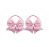 Lddcx Hair Ties, Baby Girls' Hair Accessories With Bows For Toddler Ponytail Holders, Small Hair Ties, Pink, 2Pcs