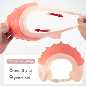 Funupup Baby Shower Cap For Kids With Baby Bath Sponge Adjustable Bath Visor For Toddlers Baby Hair Washing Shield With Baby Spo