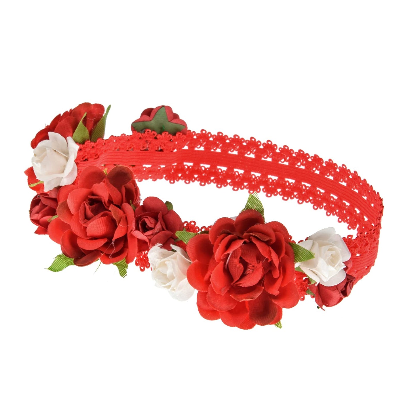 Love Sweety Baby Girls Flower Headband Rose Floral Headpiece For Birthday Festival Photo Prop (Red)